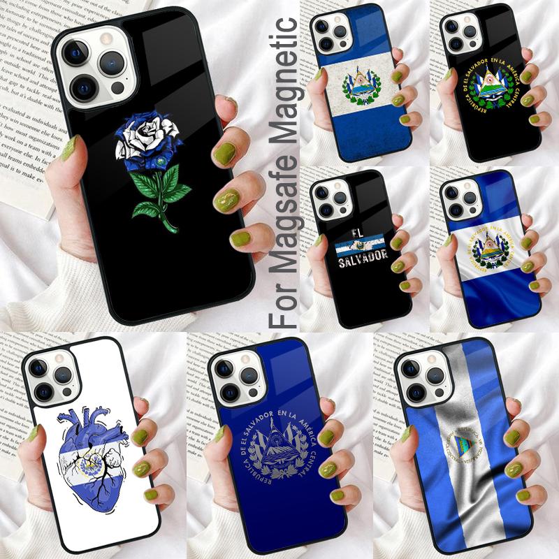 El Salvador Flag Soft Phone Case for iPhone 17 Air 16e Pro max 15 Pro 13 14 Plus 11 12 MagSafe Magnetic Coque