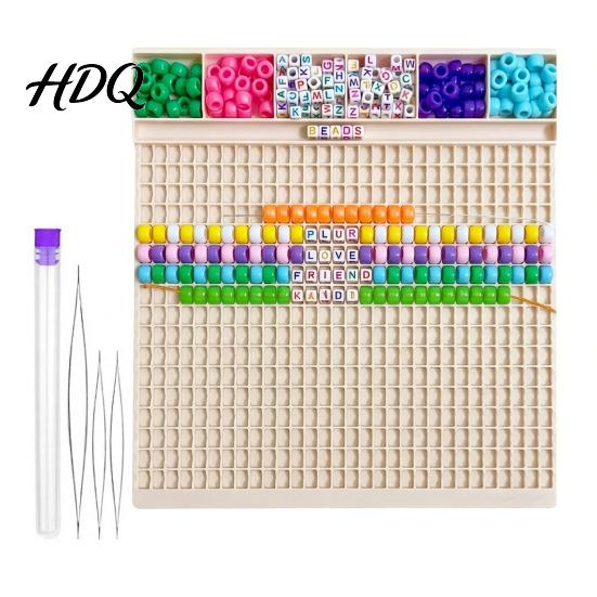 Bracelet Making Tray Beads Fast Stringing Tray Dual Size Needle System Board Thin Thread for Thick Elastic And Intuitive Grid Layout DIY Supplies