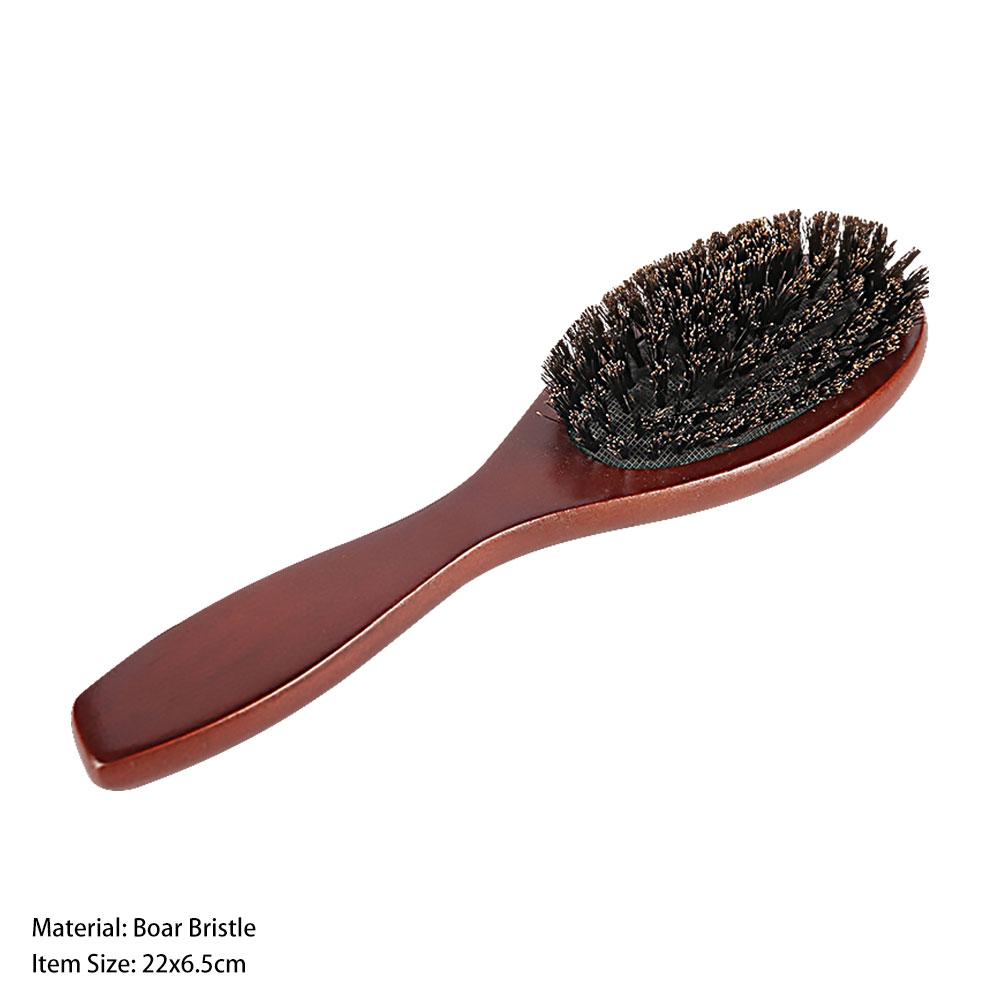 Natürliche Wildschweinborsten Bürste Kamm Antistatisch Oval Friseur Haarstyling Kamm Holz Damen Haarbürste