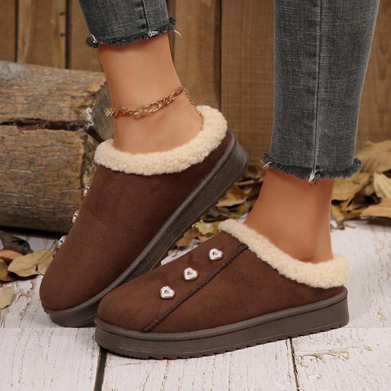 Women's Lazy Snowfield Boots Women's Winter New Fashion Baotou Fleece Warm Slippers Cotton Shoes