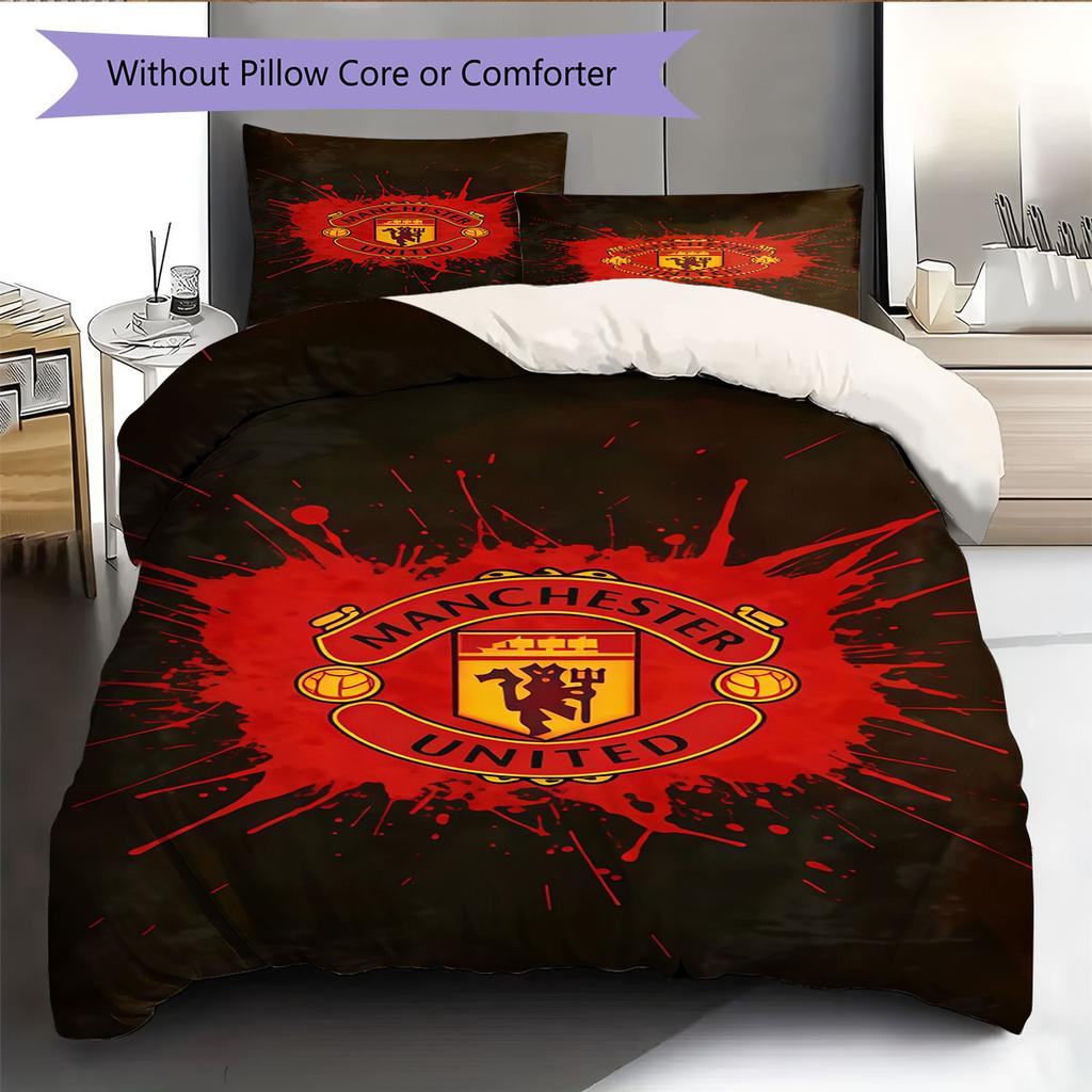 Classic MUFC Legends Bedding Quilt Set Quilt Cover Pillowcase Home Decoration Birthday Gift (1 * duvet cover + 2 * pillowcase, without core)