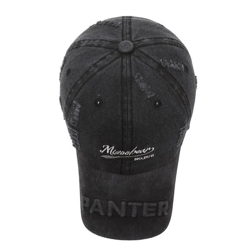 Hole washed denim soft top old retro face cap women's fashion personalized street sunscreen baseball cap