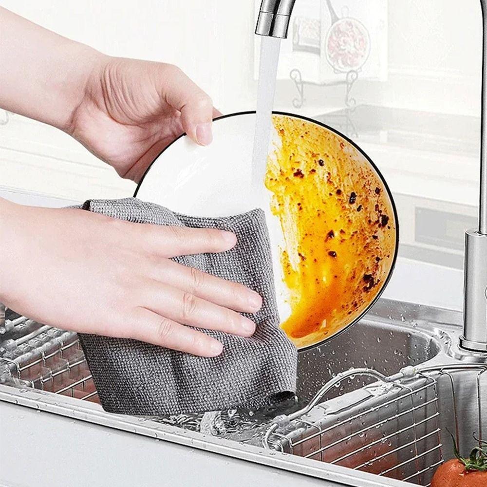 Absorbent Disposable Dishwashing Cloth 25x25CM Lazy Rag New Microfiber Cloth Roll