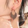 6Pcs Bohemian Ethnic Exquisite Carved Hollow Drop Earrings Women Vintage Geometric Vacation Style Hanging Earrings Daily Jewelry