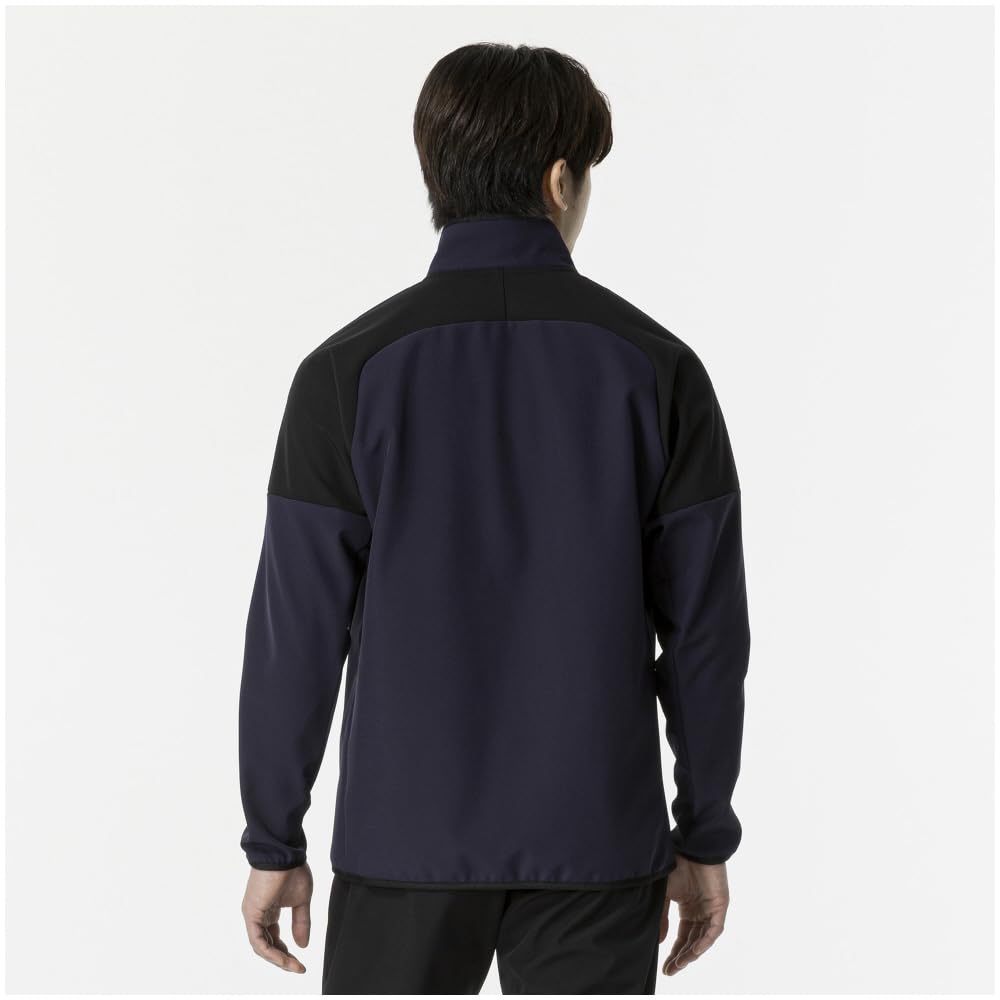 Mizuno Techseal Training and Deep Navy X Black Jacket, Water-Repellent, Windproof, Stretch, 32MEB651,