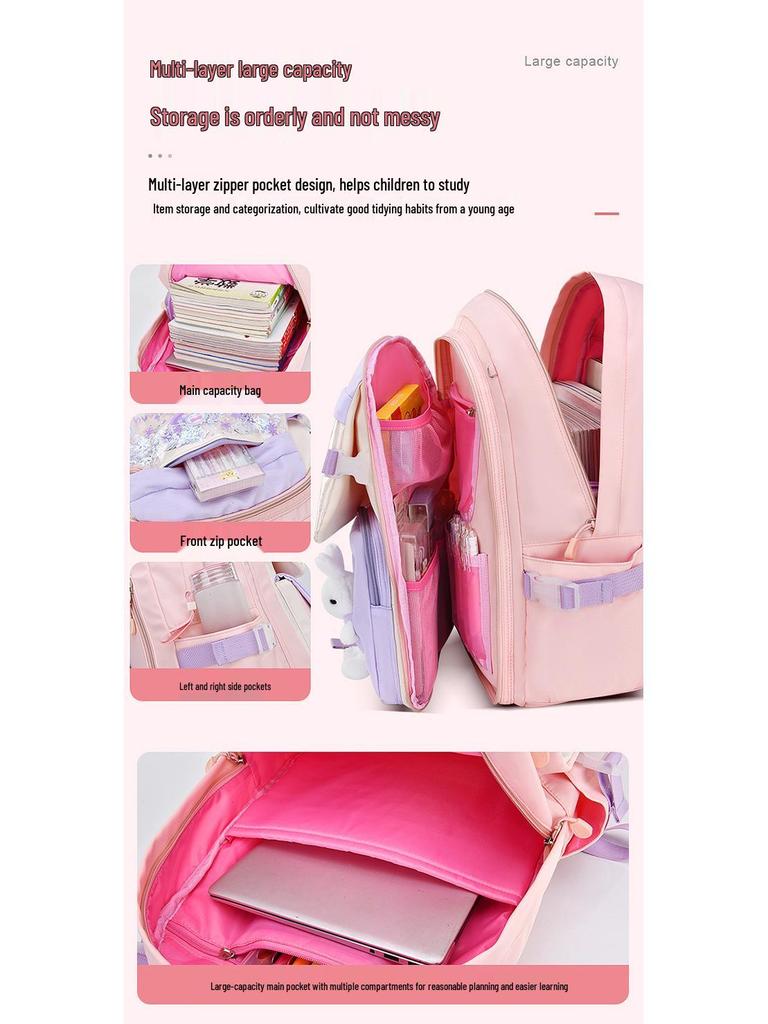 Quicksand Style Backpack for Girls - Suitable for Elementary to Junior High Students