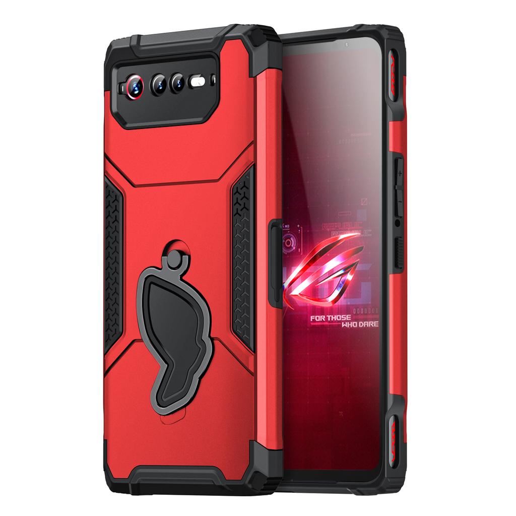 Šarvuotas smūgiams atsparus dėklas ASUS ROG Phone 7/6, apsauginis dėklas nuo kritimo su paslėptu stoveliu, žaidimams draugiškas telefono dėklas