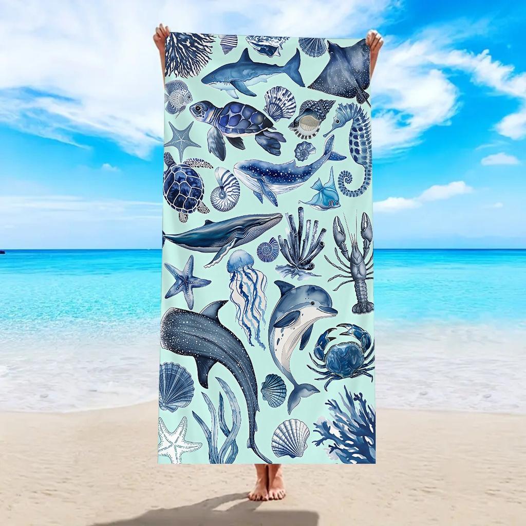 Colorful Dog Cat Paw Print Beach Towel Polyester Quick Dry Sand Free Swim Bath Towel for Pet Lover Summer Beach Pool Travel