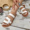 Fashion 2025 Summer New Woman Round Flat Slippers Fashion Versatile Women's Sandals Simple Retro Women Beach Shoes Sandalias De Mujer