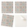 Pack of Vinyl Tiles with Decor for Kitchen or Bathroom Decorative Motif with Flowers 4x50x50 Cm