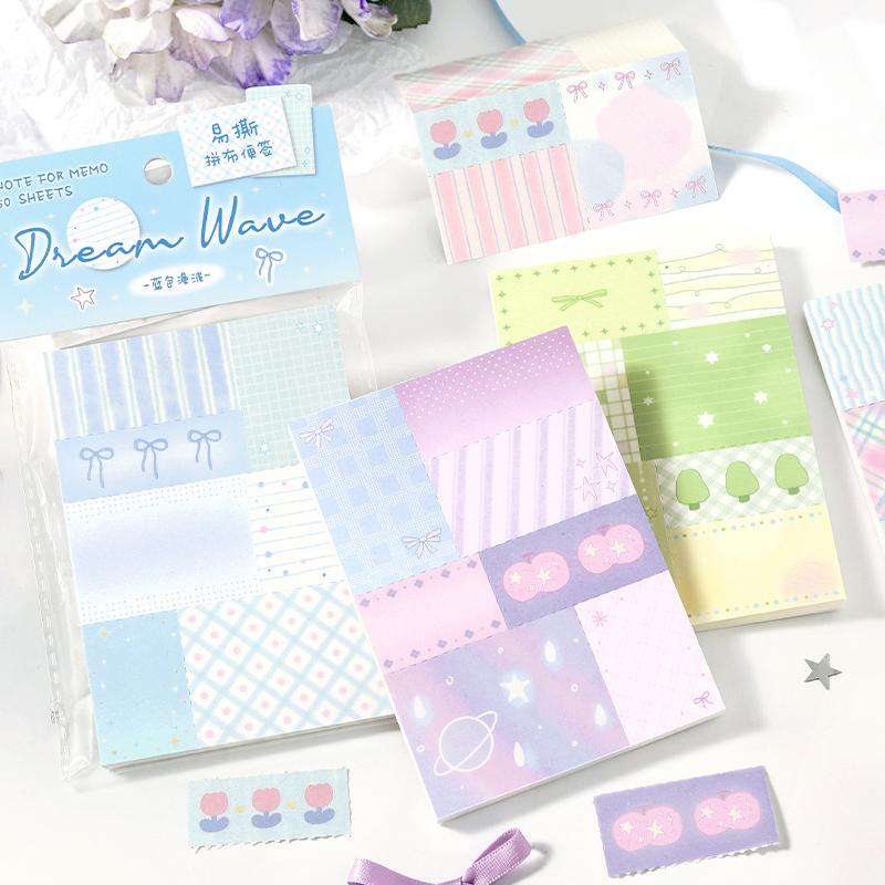 JIAMEI 50sheets Light Salt Color Poetry Series Ins Message Notes DIY Handmade Scrapbooking Material Aesthetics Craft Paper