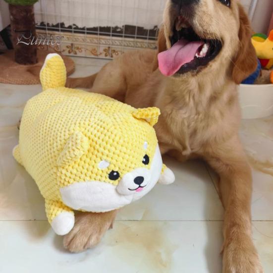 Corgi Dog Toy Plush Squeaky Soft Chew Interactive Stuffed Animal for Dogs Puppy Teething Small to Large Boredom Anxiety Relief