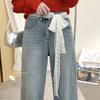 Unikt Y2K Langt Blonde Midjebånd Blomster Sløyfe Blonder Midjebelte Knyting Tynt Kjole Jeans Belte Sommer Tilbehør
