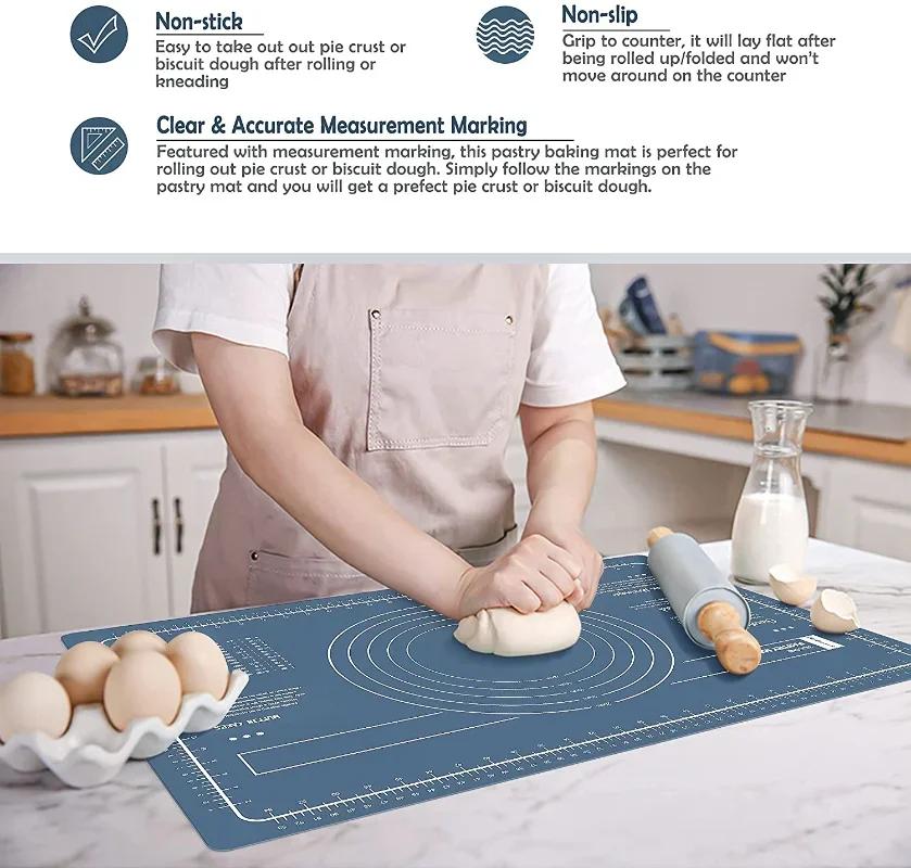 Bakeware Table Mats Pad Sheet, Kitchen Cooking Grill Gadgets, Pizza Cake Dough Maker, Kneading Dough Mat, Silicone Baking Mat