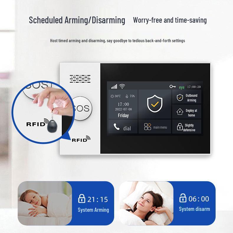 4G+WIFI Dual-Network Smart Anti-theft Alarm with GSM, Mobile App, and Remote Control.