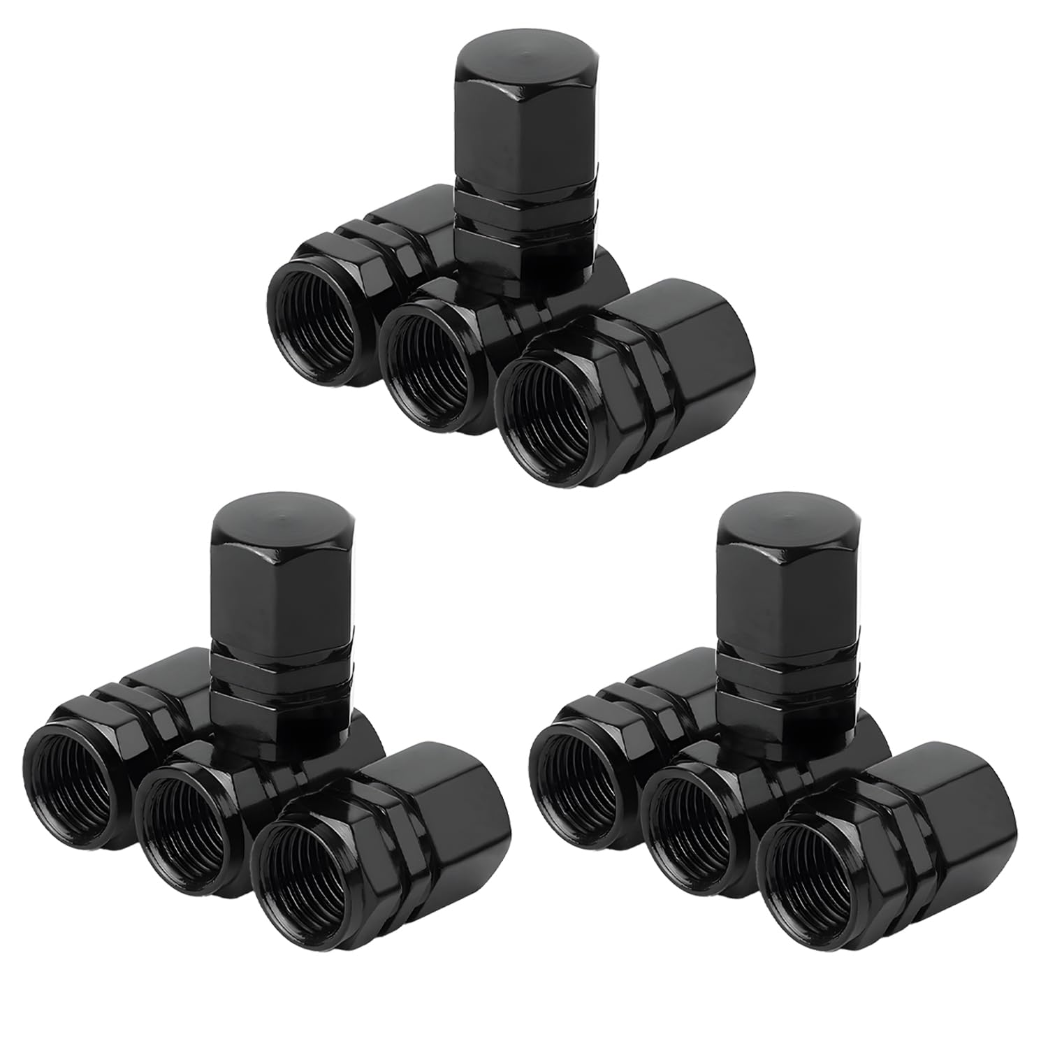 

WALWAL Metal Tire Valve Caps Set of 12 Hexagon Aluminum Stem Covers - For чёрный