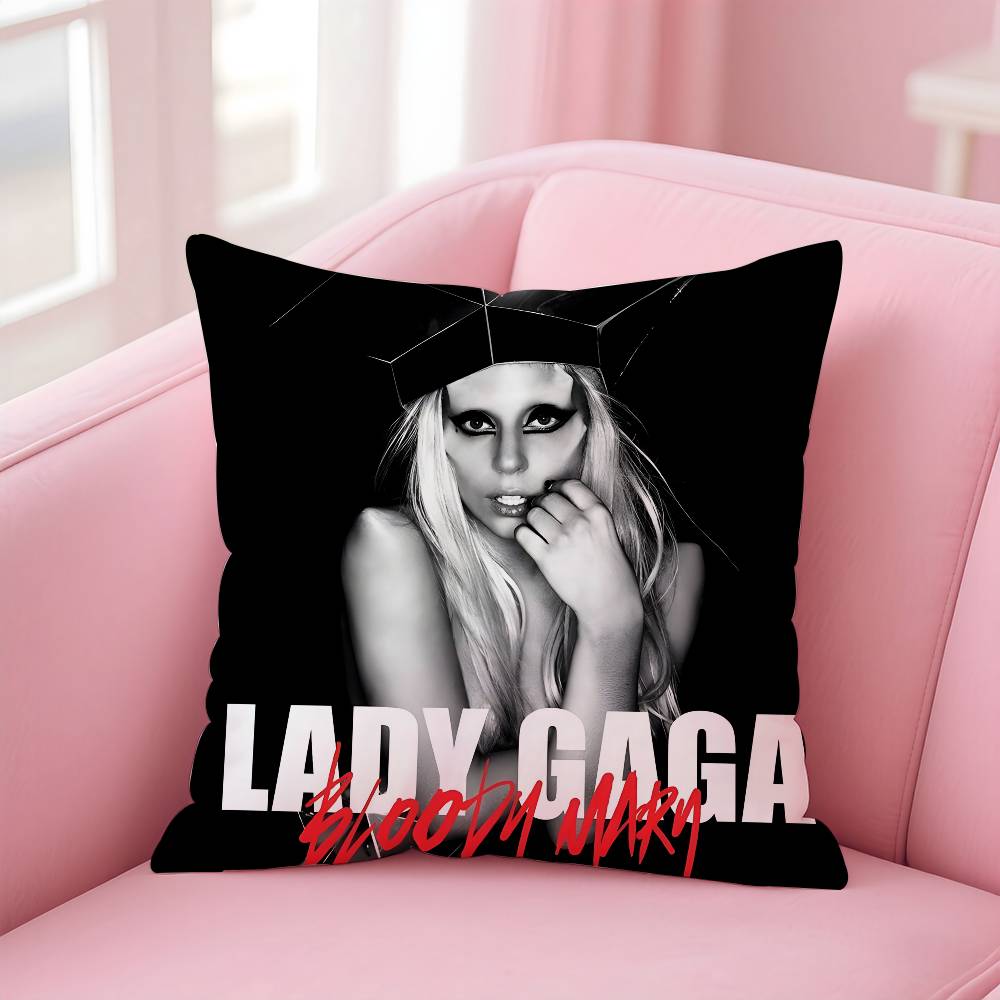 L-Lady SINGER G-gaga Pillow Case Pattern Printing Pillowcase Living Room Sofa Cushion Cover Bedroom Room Decor