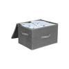 SONGMICS Storage Boxes with Lids, Foldable Storage Basket Bins with Handles, Clothes Toys Organiser, Grey