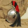 Handmade Greek Corinthian Helmet  Silver Spartan Warrior Armor  Plume Crested Cosplay Prop