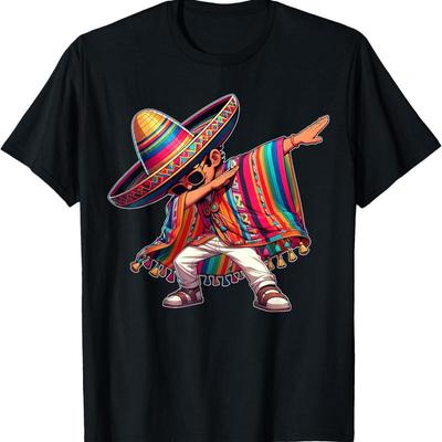 Dabbing Mexican Poncho Cinco De Mayo Men Sombrero Dr?the Dab T-shirt