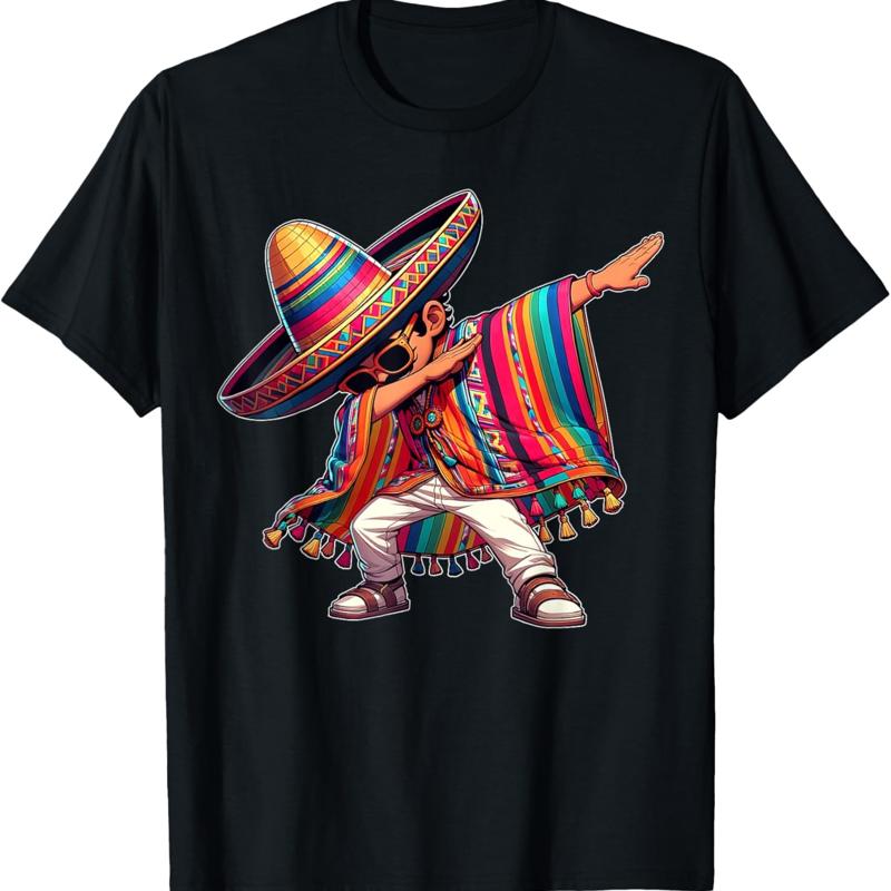 Dabbing Poncho mexicain Cinco De Mayo hommes Sombrero dr?le Dab t-shirt S