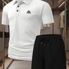 Mens Summer Track Suits 2 Piece Shorts Sets Short Sleeve Sweatsuit Outfits Golf Polo Shirts