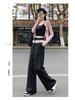 Women's High-Waist Polka Dot Lace Patchwork Wide-Leg Pants - Spring 2025 Collection