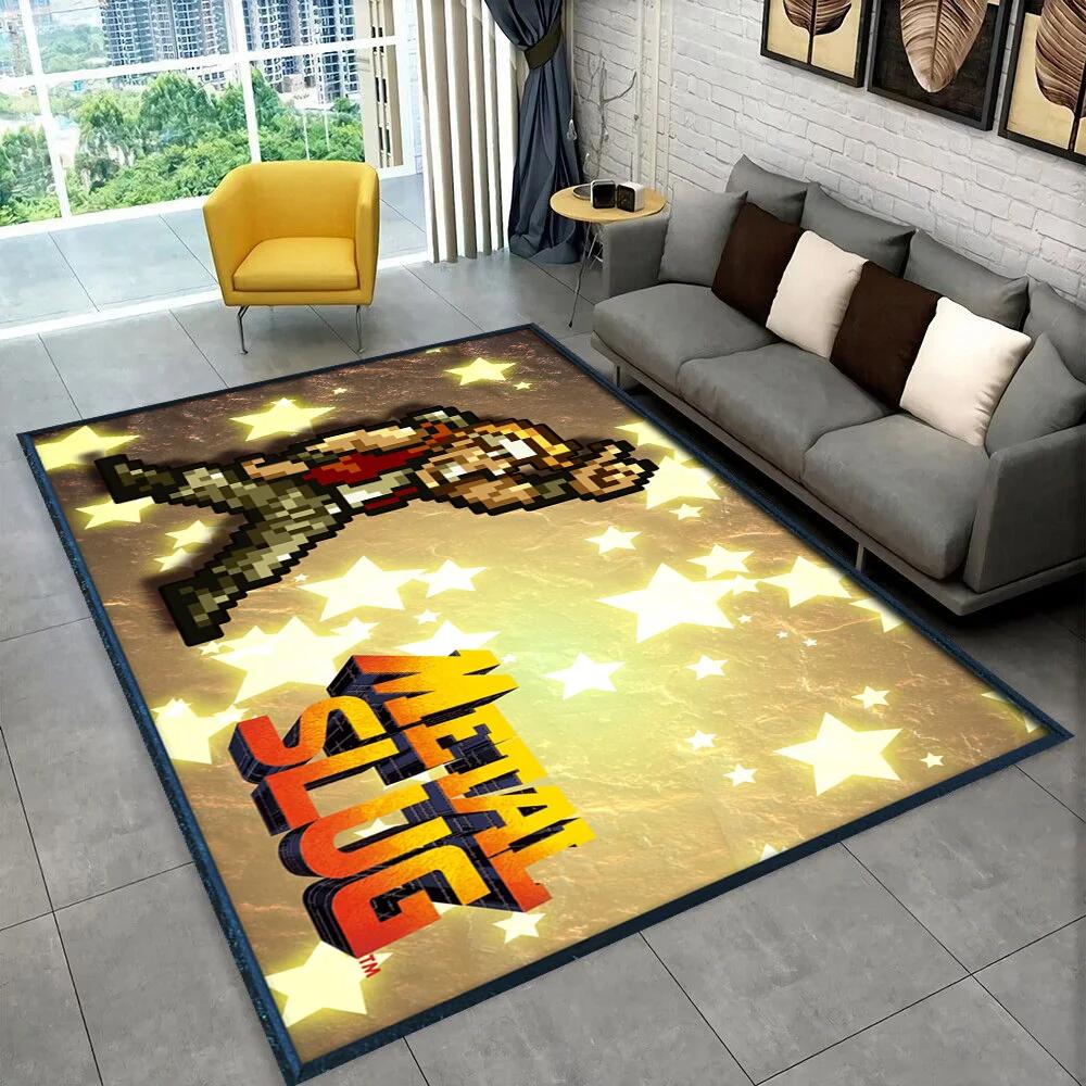 Klasyczna Gra Retro Metal Slug Dywanik Obszarowy dla Gracza, Dywan do Domu Salon Sypialnia Sofa Wycieraczka Dekoracyjna, Mata Podłogowa Antypoślizgowa do Zabawy dla Dzieci