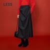Irregular Slit Mid-Length Skirt