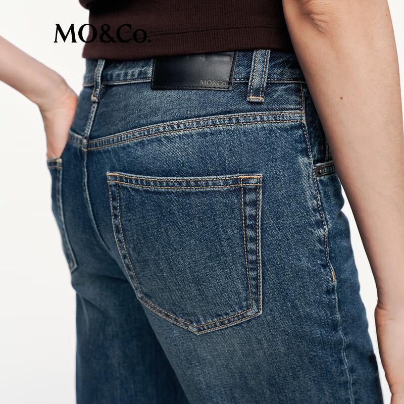 MO&Co. Mid-High Waist Straight Cropped Jeans