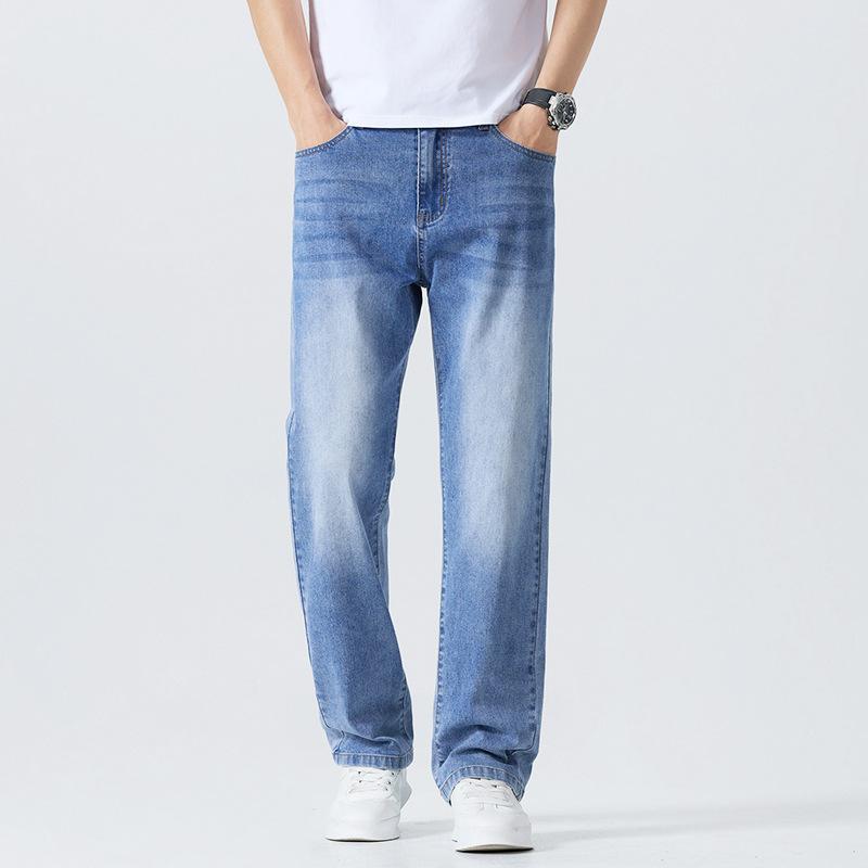 Jeans Men Xinjiang Cotton Summer Thin Soft Hanging Loose Straight Trousers Men