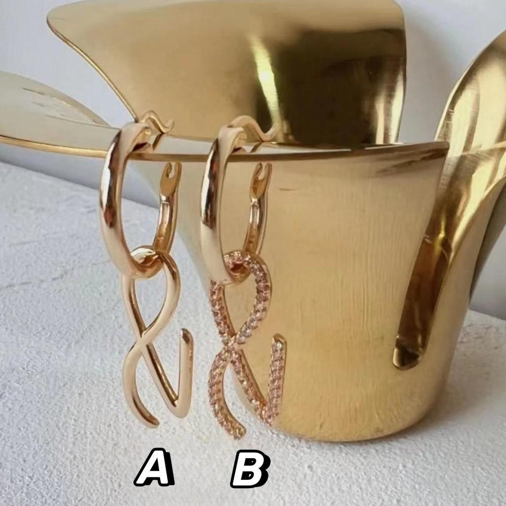 K-POP・アジア GOLDEN Kpop Idol JK Ear Studs Golden Logo Earring Korean Fashion