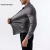 Men’s High Elasticity Seamless Long Sleeve Solid Color Business Shirt