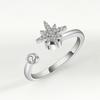 New Rotating Ring Relieves Anxiety Flower Ring Set Decompression Zircon Ring