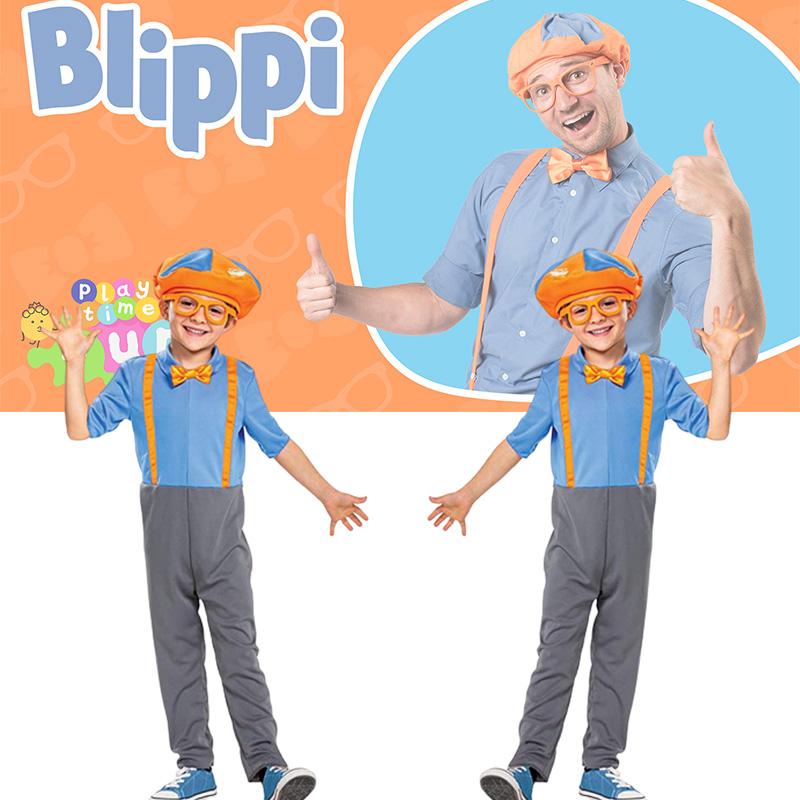 Costume Toys Blippi Kids Cosplay Outfit Cartoon Dress Party Halloween Events