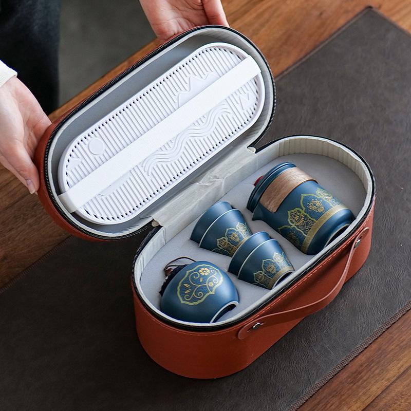 Portable Travel Tea Set Outdoor Kung Fu Tea Set Kuaike Cup Festive Chinese Business Gifts