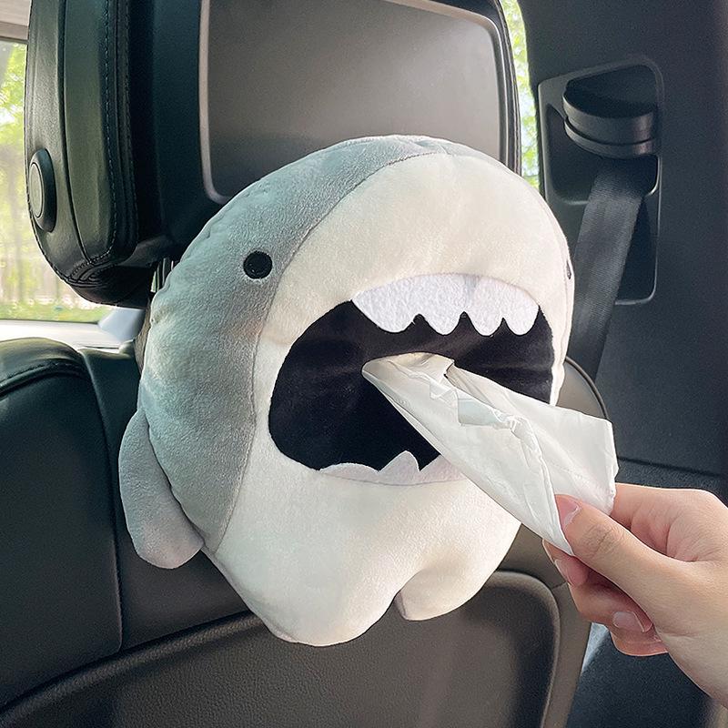 Cute Car Cartoon Plush Tissue Box Cover for Armrest or Seat Back