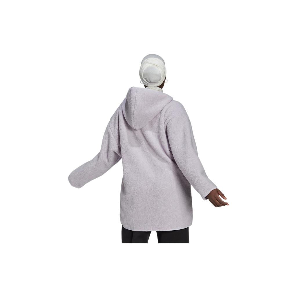 adidas Neuer Kapuzenpullover mit durchgehendem Reißverschluss und einfarbigem Logo Damen Oberbekleidung Lila HM2840