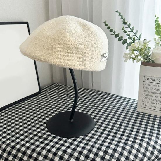 Stylish Knitted French Beret Hat Breathable Solic Color Spring