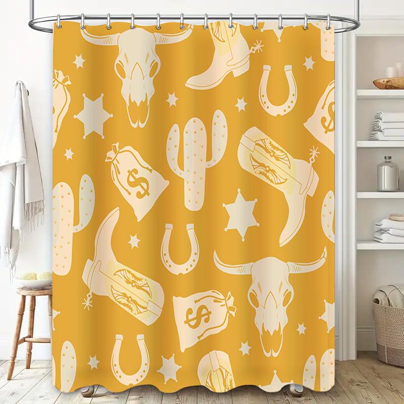 Western Style Shower Curtain With Desert Animal Patterns Must Have For Your Bathroom Decor! (150X240Cm)