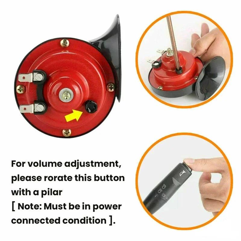 2PCS 300DB Snail Trumpet Motorcycle Horn 12V Universal Loud Car Air Horn for Truck Lorry SUV RV Snail Electric Car Horn