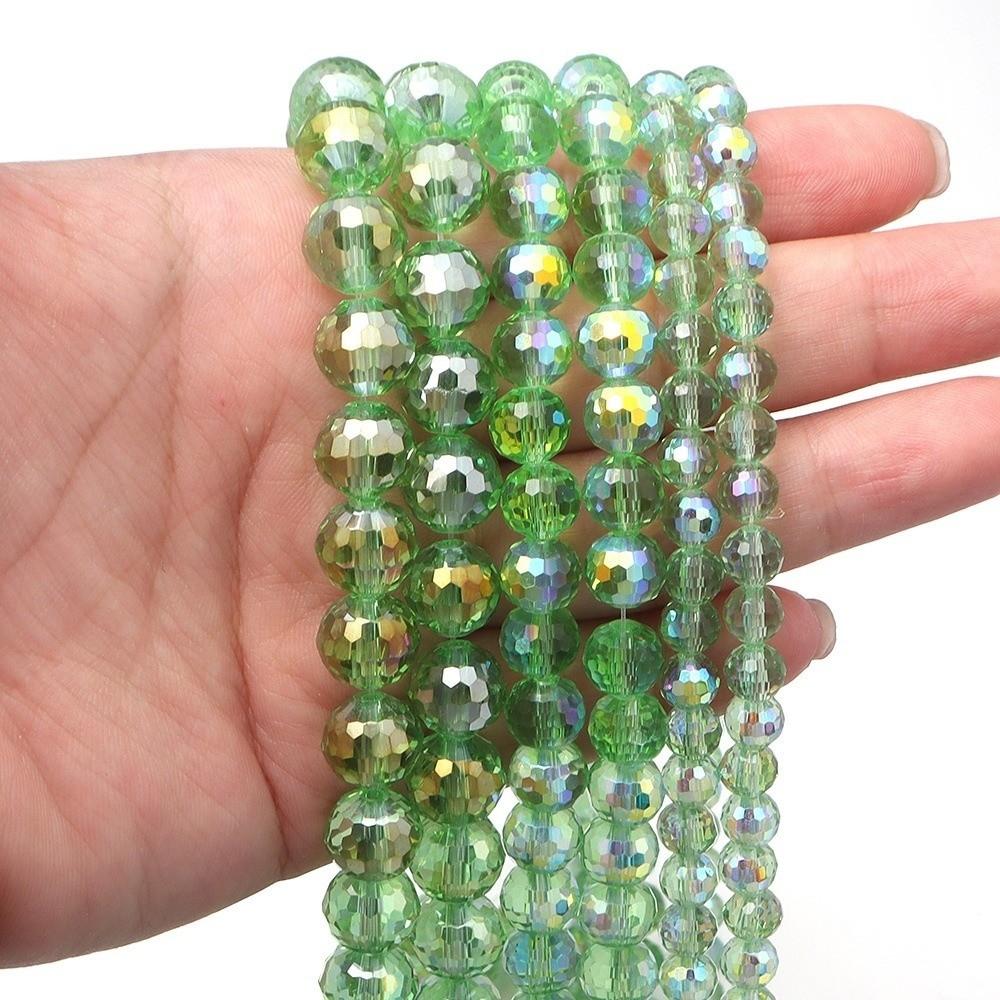 Pink Blue Faceted Glass Beads 6/8/10mm Sizes Jewelry Making Beads for Jewelry Making