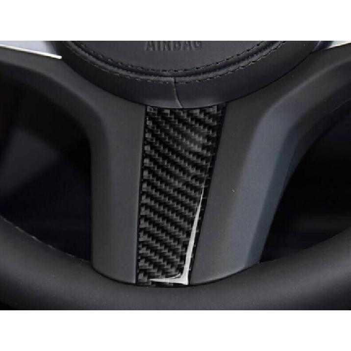 Real Carbon Fiber Cover Trim 2018-22 For BMW 5 Series Steering Wheel Sheet Panel