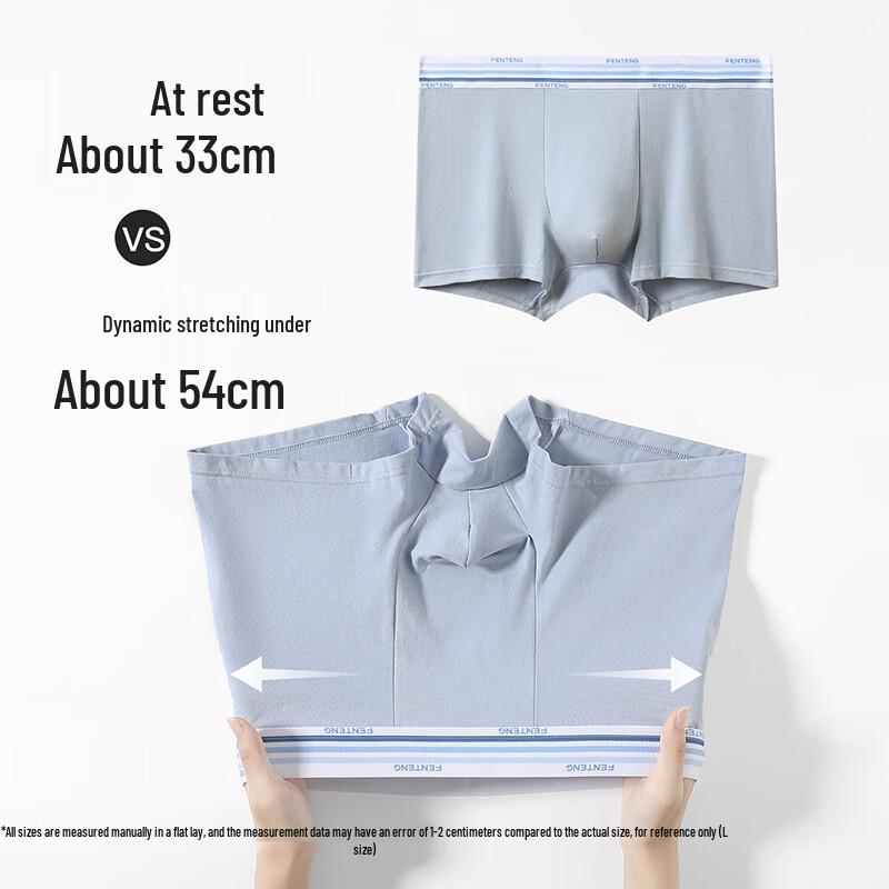 Fenteng Men's Antibacterial Xinjiang Cotton Boxer Briefs 4-Pack