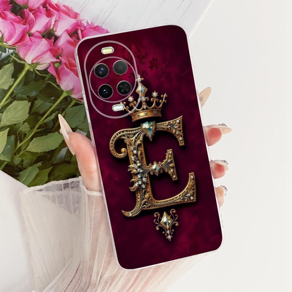 For Huawei Nova 15 15Pro Royal Crown Initial Letter Couple Phone Case For Huawei Nova15 Pro 15 Ultra Soft Silicone TPU Bumpers