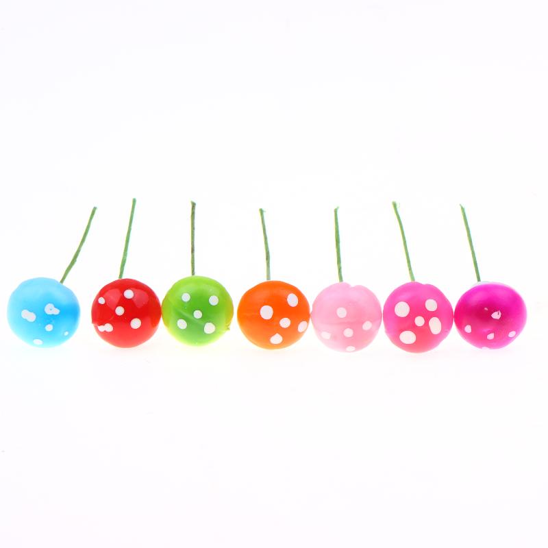 50Pcs Colorful Mini Foam Mushroom Artificial Plant Ornaments For Bonsai Pots Fairy Garden Micro Landscape Diy Craft Decor