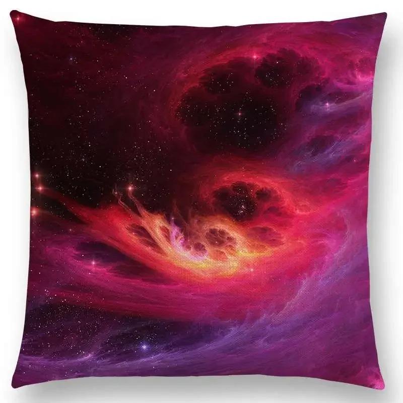 Pillowcase Night Sky Gorgeous Nebula Distant Galaxy Mysterious Universe Cushion Cover Home Decoration Sofa Home