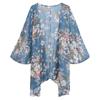 Damen Floral Print Durchsichtiges Chiffon Lockeres Kimono Cardigan Cape Sonnenschutz