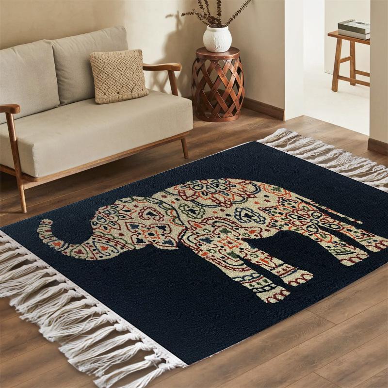 Retro Persian Cotton Linen Rugs with Tassels for Living Room Bedroom Carpet Floor Mats Bedside Area Rugs Entramce Doormats