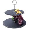 Stein-Obst-Kuchen-Platte 2-stöckig Dekorativ Orion 23 cm